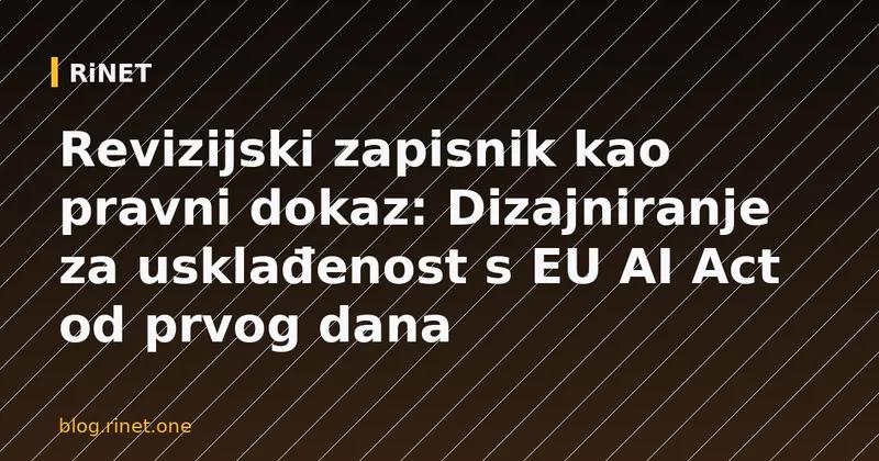 Revizijski zapisnik kao pravni dokaz: Dizajniranje za usklađenost s EU AI Act od prvog dana