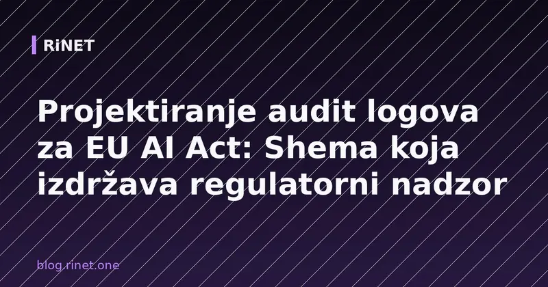Projektiranje audit logova za EU AI Act: Shema koja izdržava regulatorni nadzor