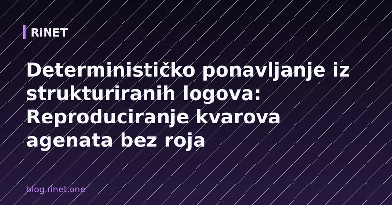Determinističko ponavljanje iz strukturiranih logova: Reproduciranje kvarova agenata bez roja