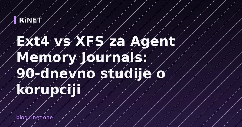 Ext4 vs XFS za Agent Memory Journals: 90‑dnevno studije o korupciji