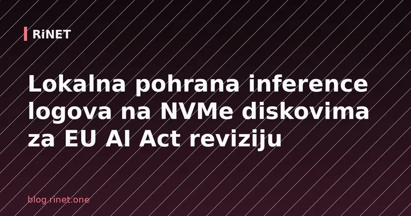 Lokalna pohrana inference logova na NVMe diskovima za EU AI Act reviziju
