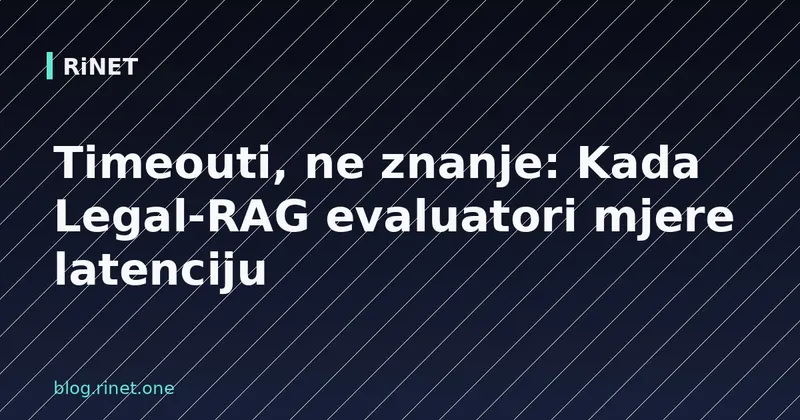 Timeouti, ne znanje: Kada Legal-RAG evaluatori mjere latenciju