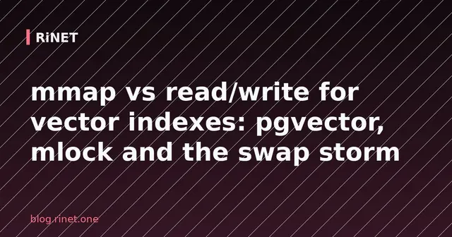mmap vs read/write za vektorske indekse: pgvector, mlock i olujni swap