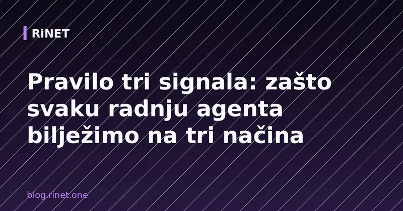 Pravilo tri signala: zašto svaku radnju agenta bilježimo na tri načina