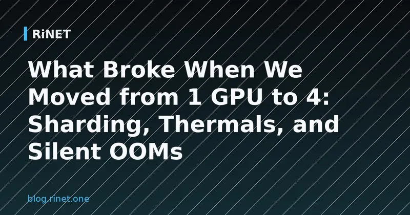 Što se pokvarilo pri prelasku s 1 na 4 GPU: Sharding, termika i tihi OOM